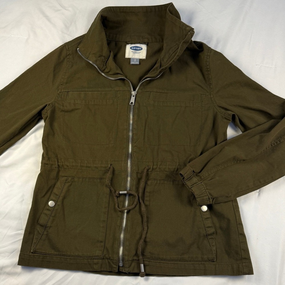Old Navy Women Classic Field Jacket Pine Needles Olive Green Utility S 214737-00